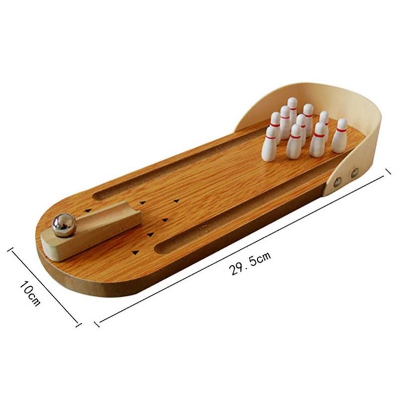 Антистрессовый развлекательный мини-настольный игровой набор для боулинга, деревянная семейная забавная игрушка, забавные игрушки для вечеринок для Ch