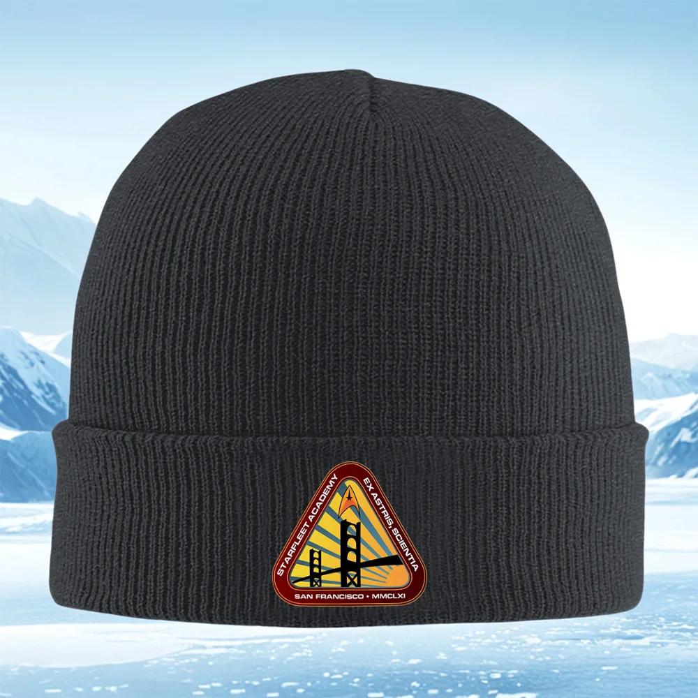 Starfleet Academy Emblem Golden Bridge Design Unisex Women Unisex Knitted Hat Beanie Pullover Cap Winter Thermal Warm Christma