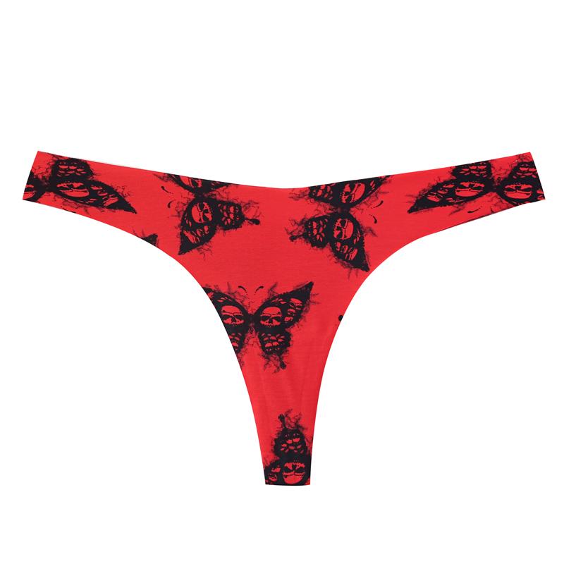 Сексуальные женские трусики без следов с заниженной талией и принтом, нижнее белье, стринги, соблазнительные стринги, дышащее нижнее белье