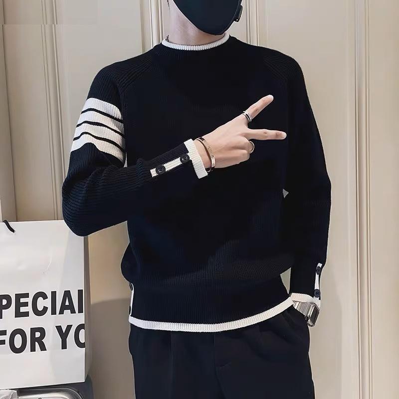 Мужской модный зимний свитер: Универсальный, облегающий, стильный и красивый дизайн для подростков