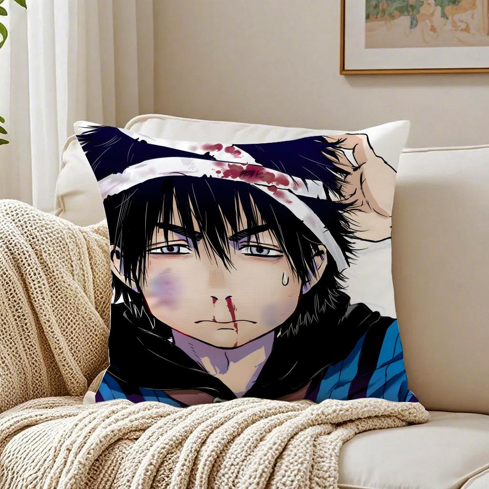 Funny Cute Character DDekin no Mogura Cushion Cover Linen Pillowcase Soft for Sofa Bed Home Room Decor