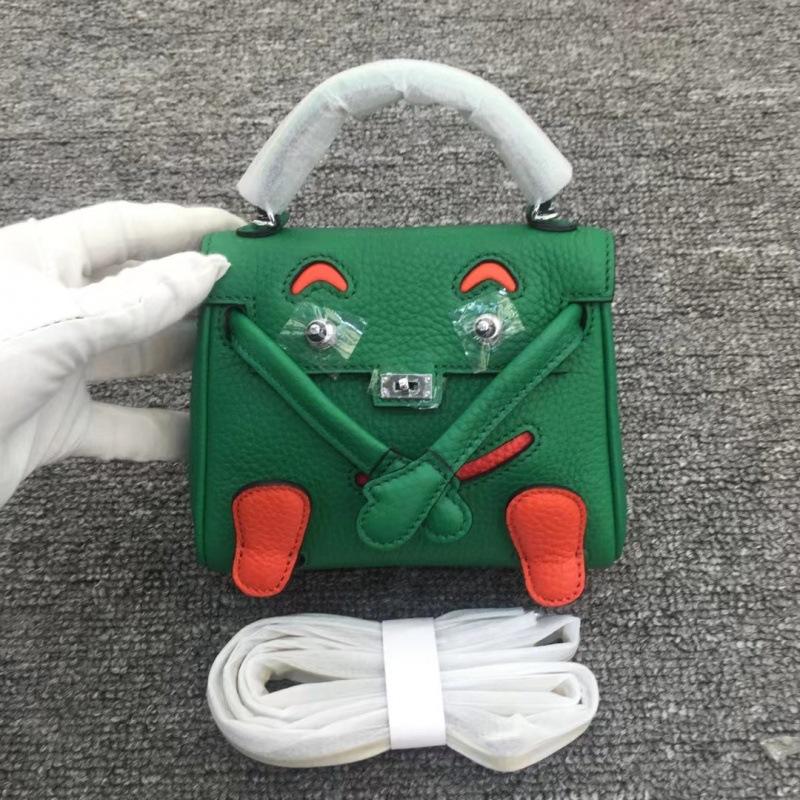 Сумка для женщин Сумка Niche Design Контрастный цвет Мини Верхний слой из коровьей кожи Кукольная сумка на одно плечо Кроссбоди Тенденция