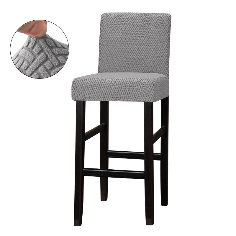 Чехол для стула из жаккарда, спандекс, эластичный, с короткой спинкой, однотонный, эластичный чехол для столовой, дома, отеля