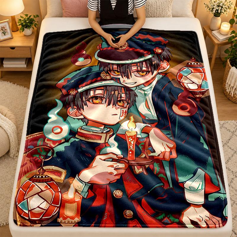 Flannel BlanketHanako Kun Warm Soft Throw Blanket for Indoor Sofa Bed Living Room Use