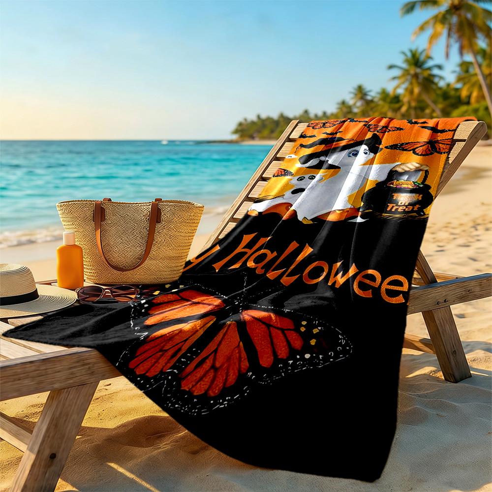 Halloween Beach Towel Quick-Dry Soft Microfiber Comfortable Lightweight