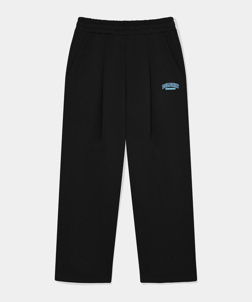 DOLPHIN WAVE APPAREL Черные брюки с одним защипом и силиконовым принтом дельфина