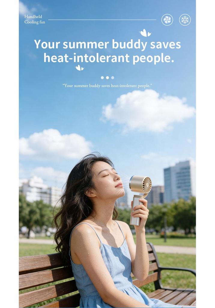 High-Speed Portable USB Aluminum Handheld Fan with Gimbal for Outdoor Cooling