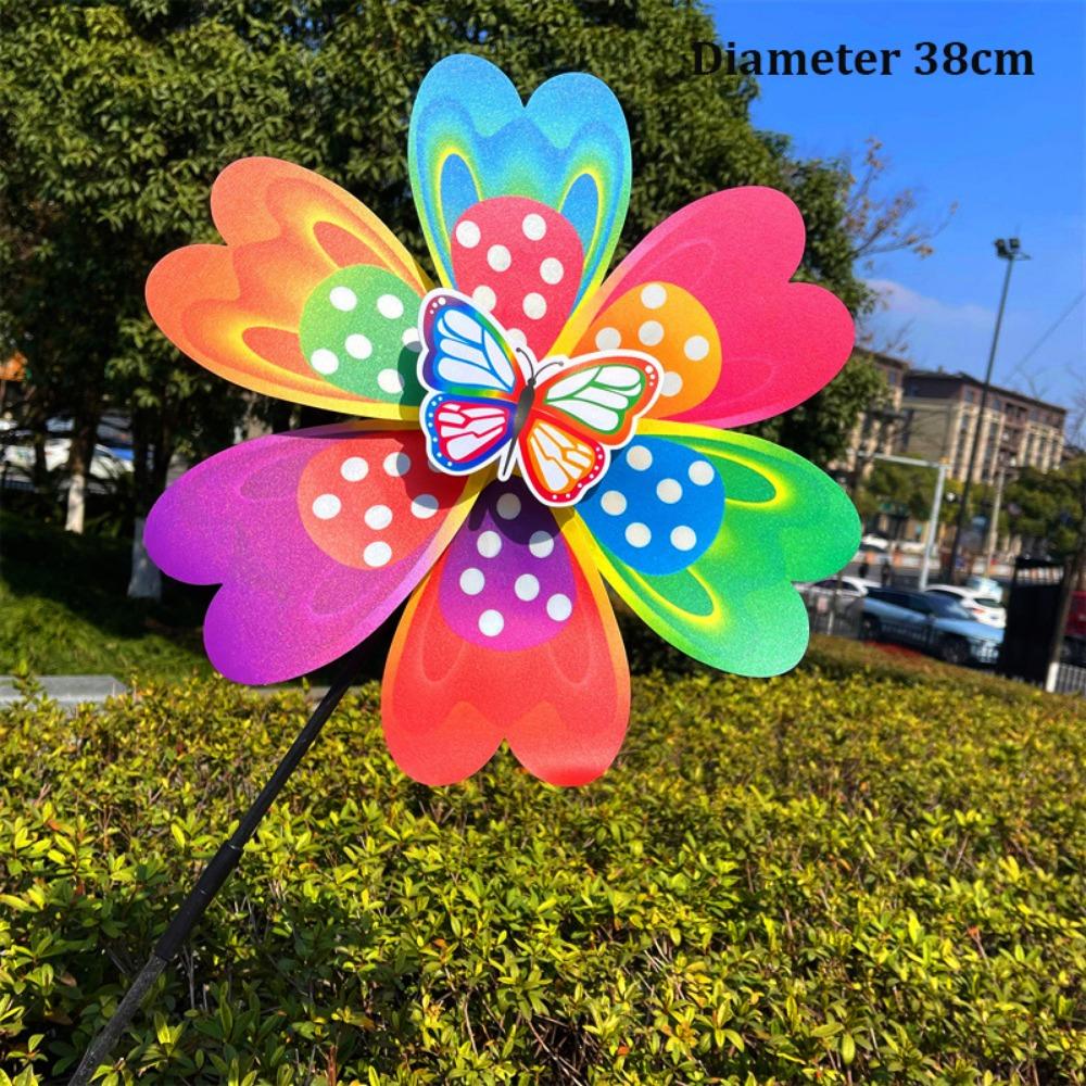 Raise Double Layered Colorful Butterfly Dance Windmill Outdoor Party Picnic Decor