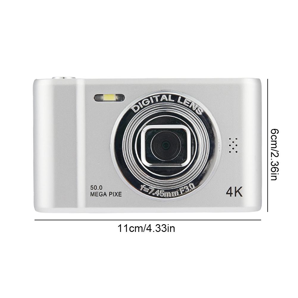 4K Campus Selfie Mini Retro Camera HD Photography Travel Selfie Camera 2.4 Inch IPS Screen Front Rear Cam Outdoor Child Camera