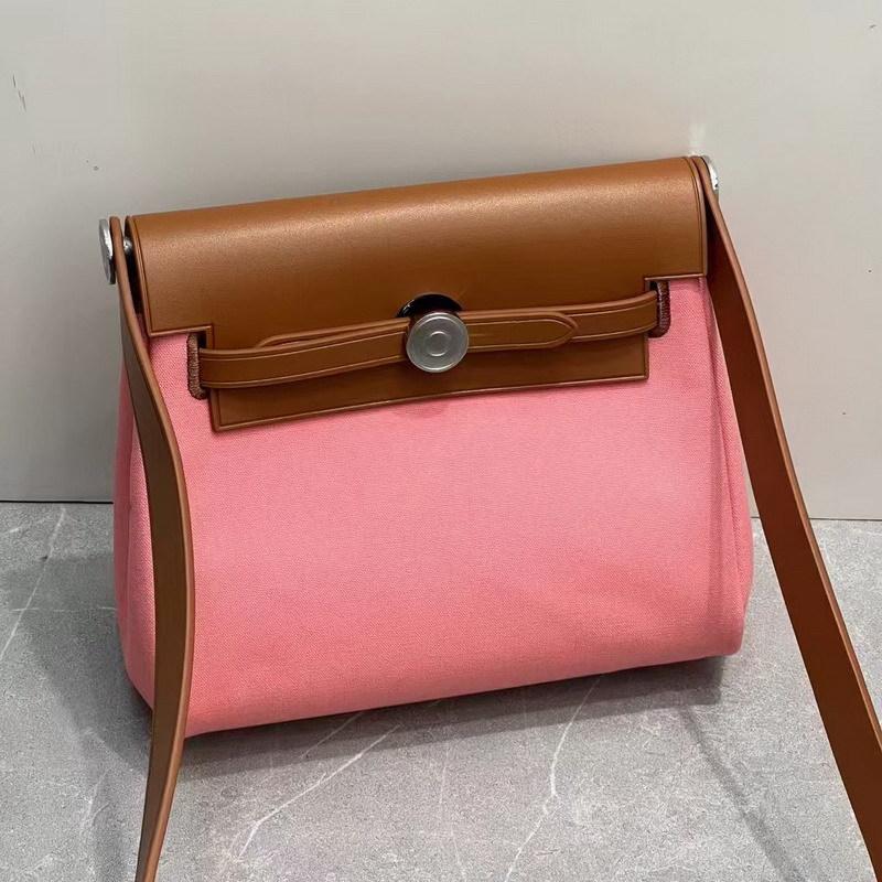 2025 Новинка 22 см сумка из коровьей кожи с холстом и кожей + мини-сумка через плечо из натуральной кожи и ткани