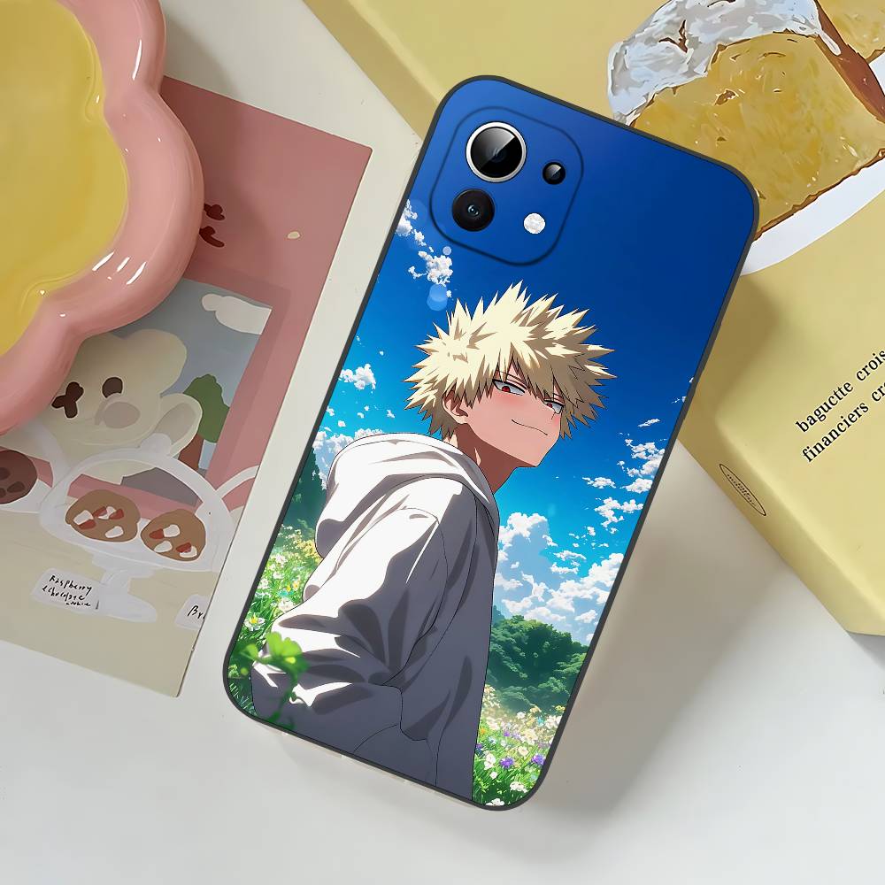 Чехол для телефона Bakugo My Hero Academia Тонкий Черный Ударопрочный Плотно прилегающий для Xiaomi 12,11,12S Ultra и Redmi Note 11,10T,9,9A,8Pro,8T,5G
