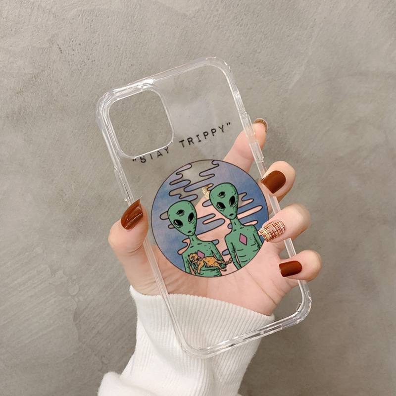 Aesthetics Cartoon alien space Phone Case for IPhone 18 11 12 13 mini pro XS MAX 8 7 6 6S Plus X 5S SE 2020 XR case