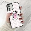 Cute Animal Strawberry Cow Phone Case for iPhone 11 12 13 14 Pro Max Mini XR XS SE 2020 6S 7 8 Plus Samsung Galaxy S21 S22 Shell