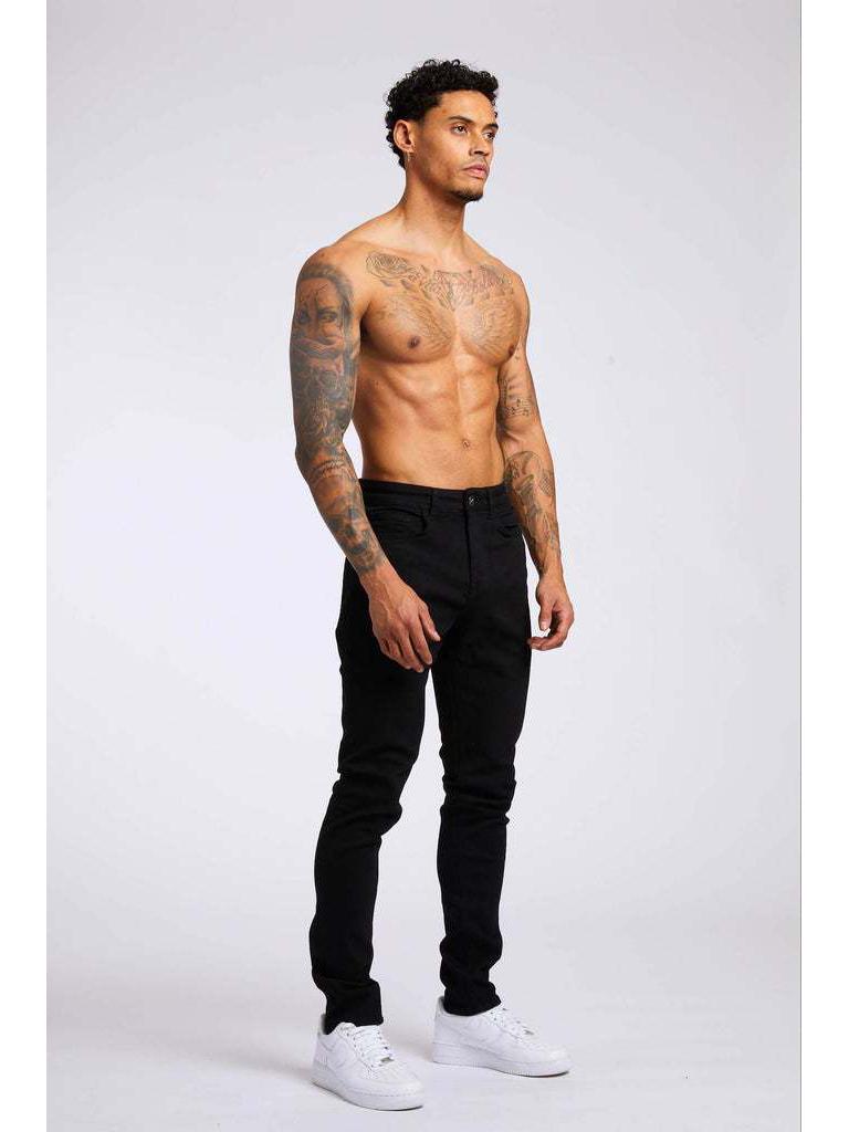 Европейские и американские облегающие черные мужские джинсовые брюки с высокой талией