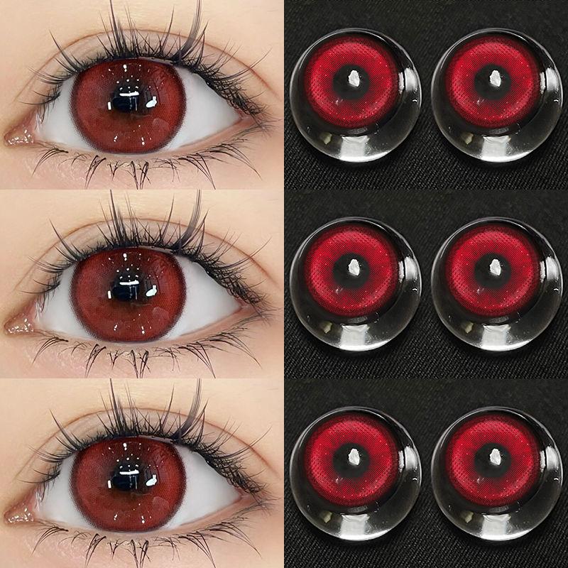 MillCreek 2 шт. мягкие цветные контактные линзы для косплея на Хэллоуин, красные контактные линзы для ежегодного использования 0,00