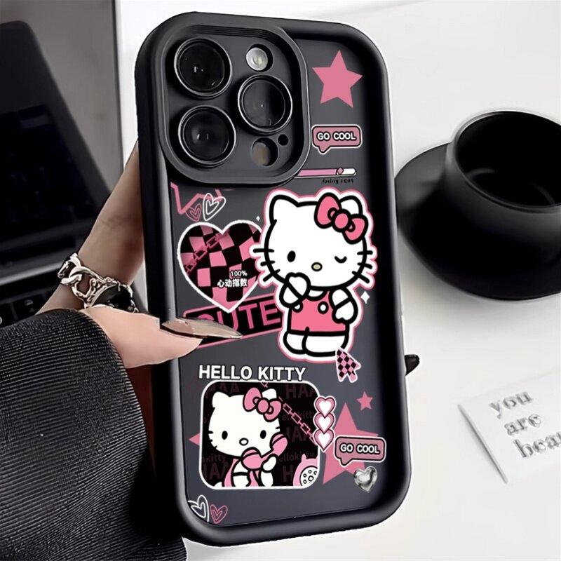 Милый Чехол-Граммофон Hello Kitty Для Google Pixel 7 8 9 Pro 7A 8A 5G 9 Pro XL Мягкий Силиконовый Y2K Ударопрочный Розовый Чехол
