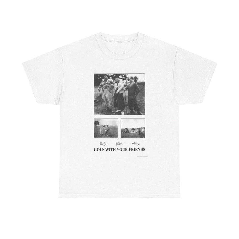Three Stooges Golfing Graphic T Shirt Vintage Unisex Heavy Cotton Tee Unisex T-Shirt
