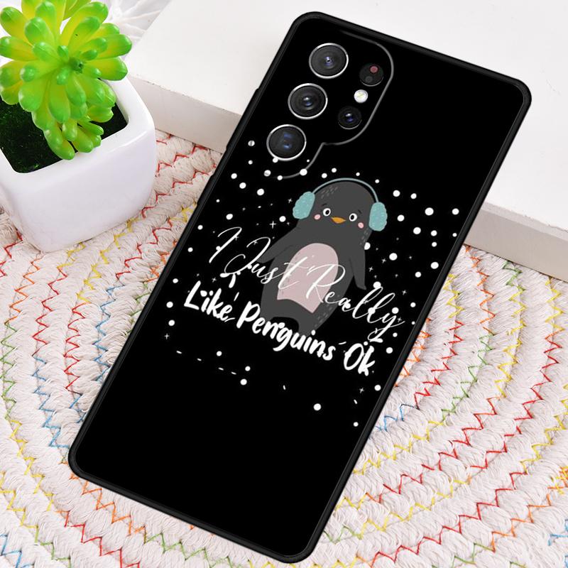 I Just Really Like Penguins OK Silicone Phone Case For Samsung Galaxy note 10 pro S26 S25 S24 S23 S22 S21 Plus Ultra Capa Cover