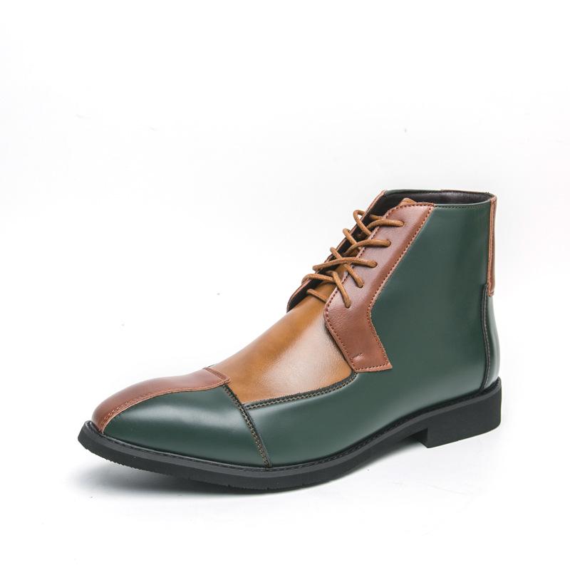 Осенняя британская мужская молодежная мода высокие остроносые кожаные туфли мужские корейская версия тренд стилист Чжунбан Мартин короткие ботинки