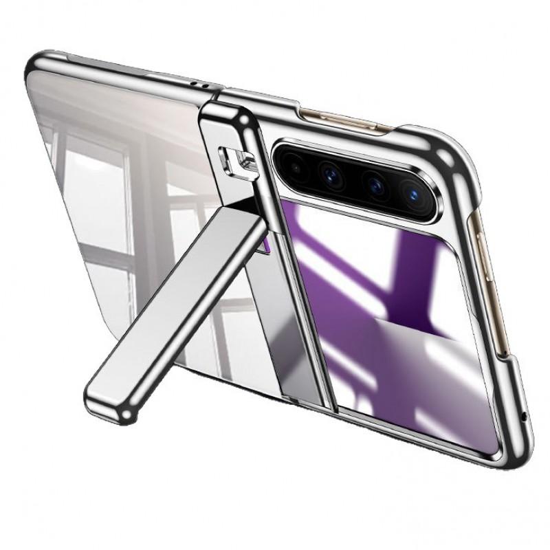 Pura X Magnetic Snap-On Case With Hidden Kickstand Electroplated Finish Shockproof Tempered Glass Cover