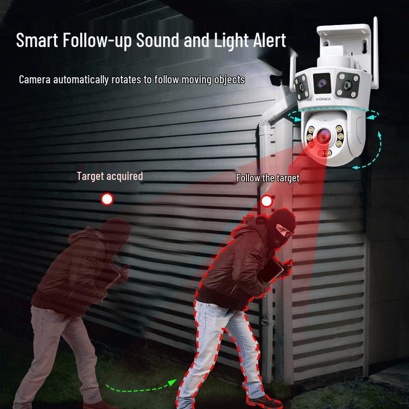 KONKA 360° Outdoor Dual-Lens WiFi Security Camera with 32GB Storage CN plug (adapter included)