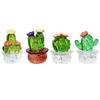 Handmade Murano Glass Cactus Figurines Ornaments Desktop Craft Adornment Creative Colorful Cute Miniature Plant For Home Decor