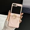 Роскошный кожаный чехол-подставка с кольцом и магнитом для Galaxy Z Flip7 Flip 7 6 5 4 3 Крышка-подставка с защитой шарнира для Samsung Zflip7FE