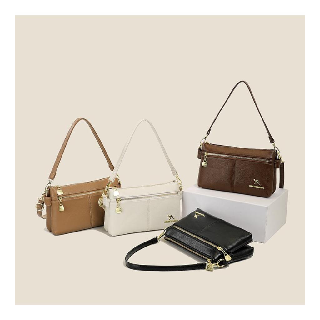 Xeie Thuk Crossbody Bag Unisex PU Leather Multi Compartment Daily Commute