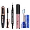 4 шт./компл. 24K меняющая цвет губная помада, бальзам для губ + матовые бархатные жидкие помады + жидкая подводка для глаз, карандаш в форме звезды, точечный штамп + тушь для завивки глаз