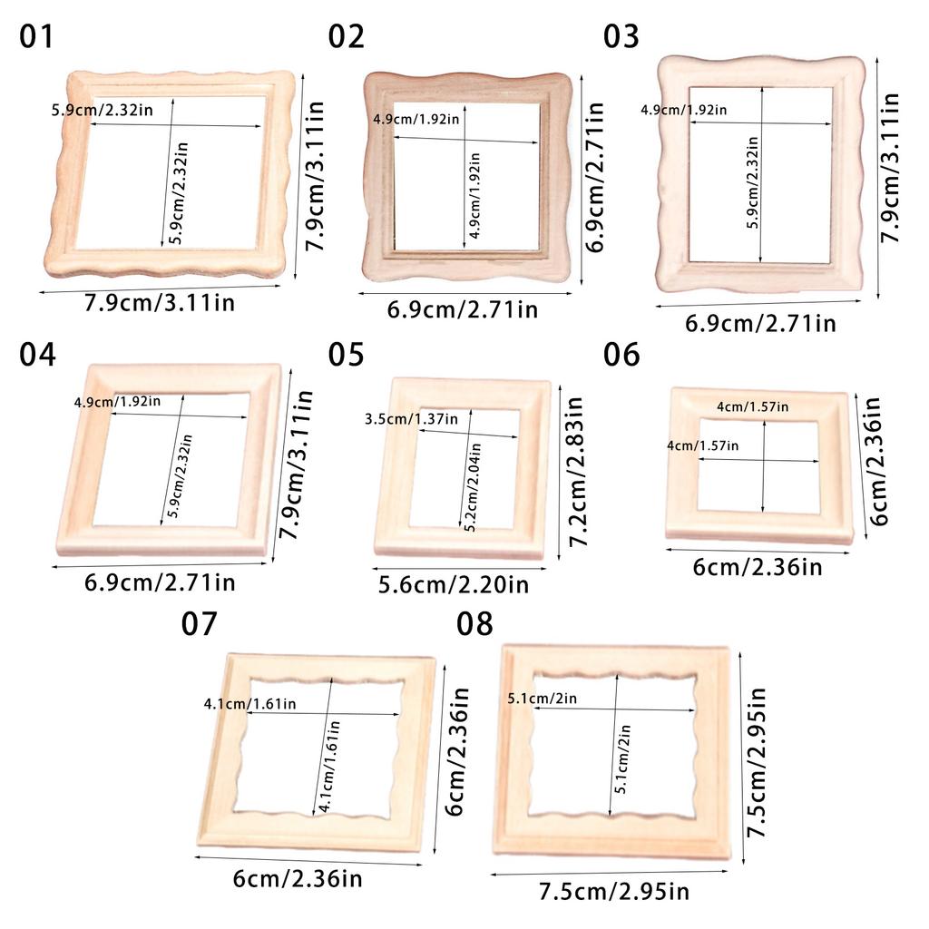 Realistic Wood Zakka Realistic Pretend Play Display Picture Frame Model Toy Vintage 1:12 Doll House