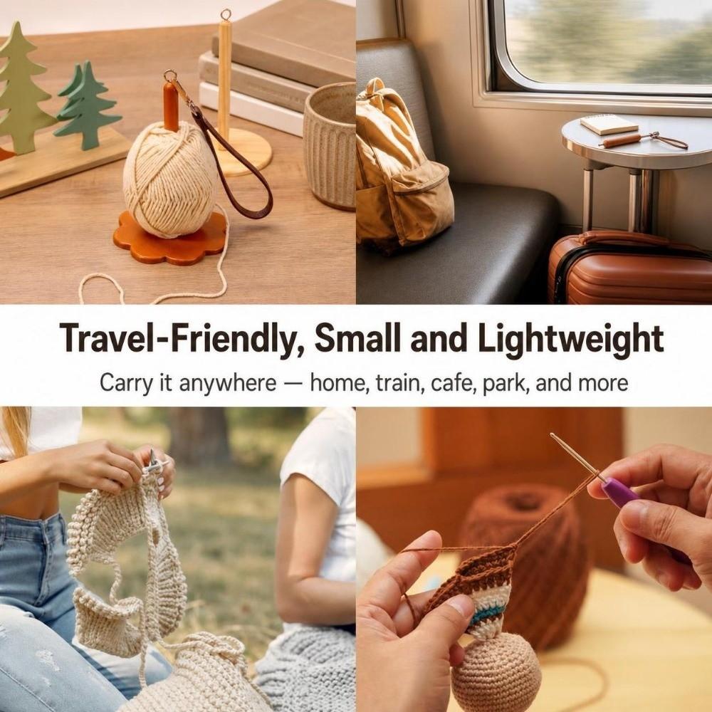 Rotatable Yarn Holder Wooden Knitting Accessories Portable Yarn Ball Winder Stand For Knitters