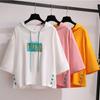 Свитер с капюшоном с короткими рукавами и рукавами 7/3, женский весенне-летний корейский свободный топ со средним рукавом и капюшоном