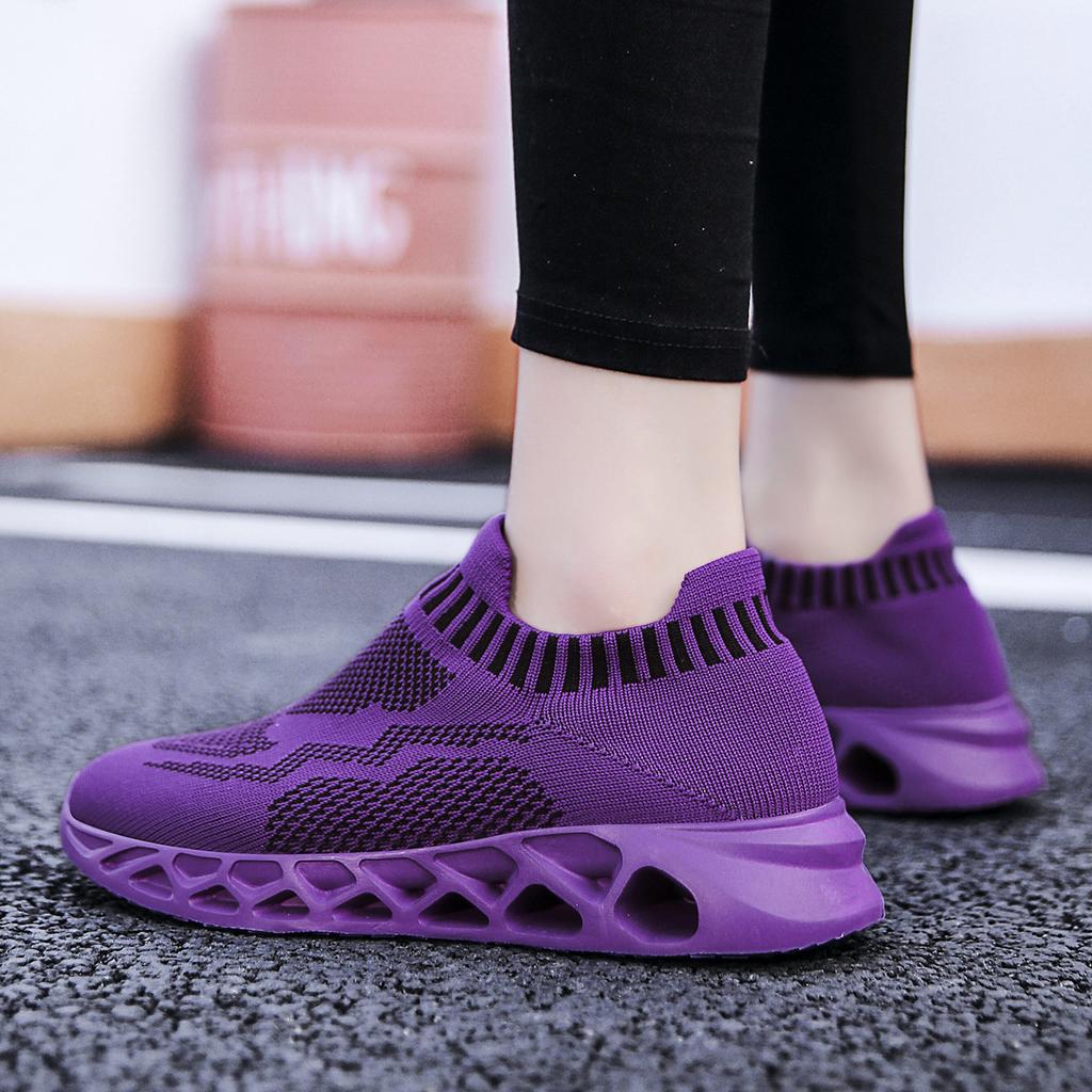 Large Size Fly-woven, Ultra-light Popcorn Sports Soft-soled Casual Shoes, One-pedal Women's, Lazy Shoes