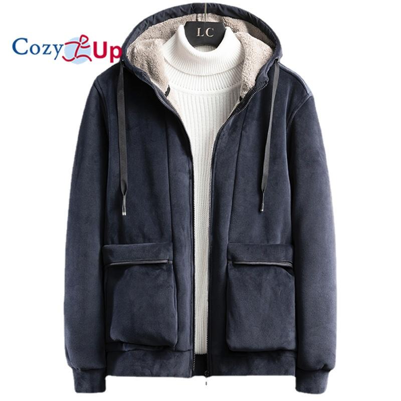Cozy Up New Winter Thick Warm Fleece Jacket Men Hooded Windbreaker Outfits Soft Velvet Thermal Coats Big Size 8XL