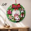Classic Christmas Elements 3D Wreath Pendant with Hanging Rope Cartoon Garland Ornaments Holiday Decorations Lightweight Paper for Party Home