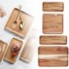 Natural Wooden Serving Tray Square/Rectangular Wood Plate Food  Fruit Platter Dessert Tea Storage Trays Home Storage Dish Decors
