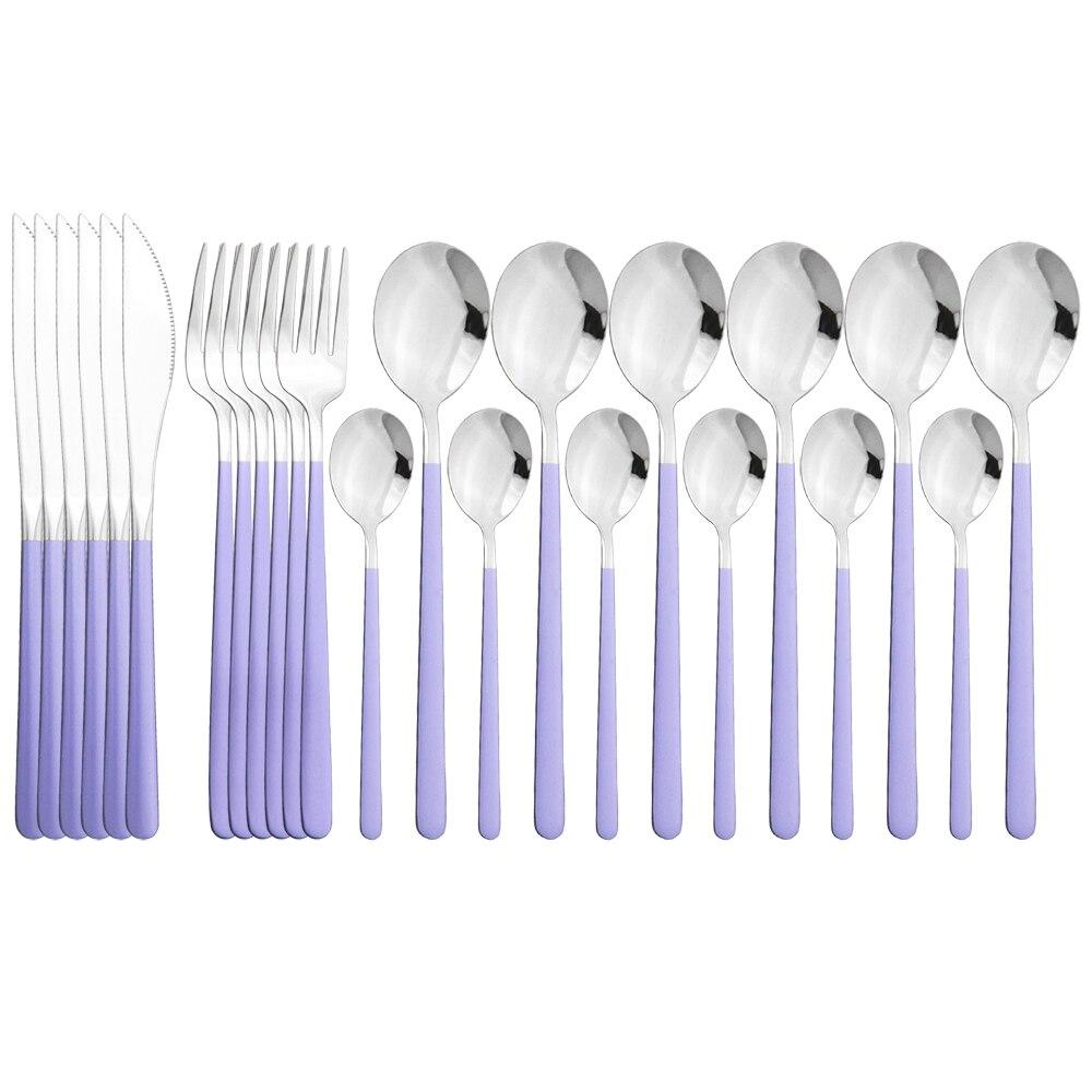 Набор столовых приборов из розового золота 18/10, набор столовой посуды из нержавеющей стали, 24 шт./компл., ножи, вилка, ложка, набор столовых приборов, набор кухонной посуды