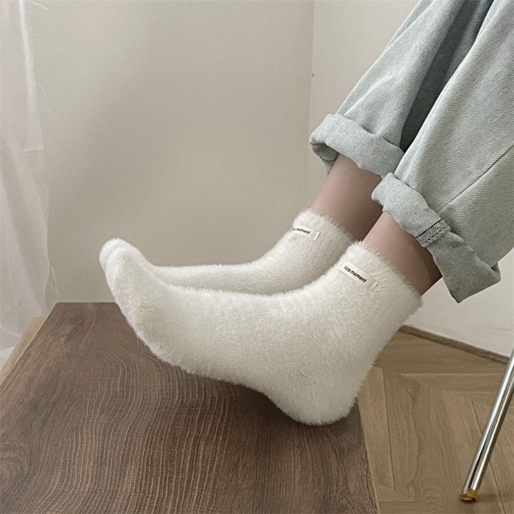 Winter Velvet Socks Warm Cotton Socks Thickened Mink Cashmere Socks  Women