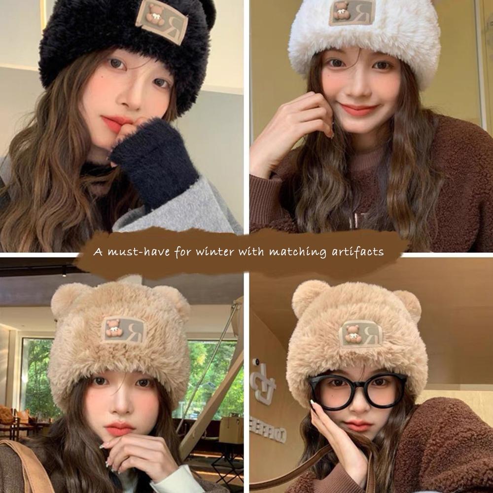 Plush Beanie Hat Ear Protection Bonnet Caps New Knitted Hat