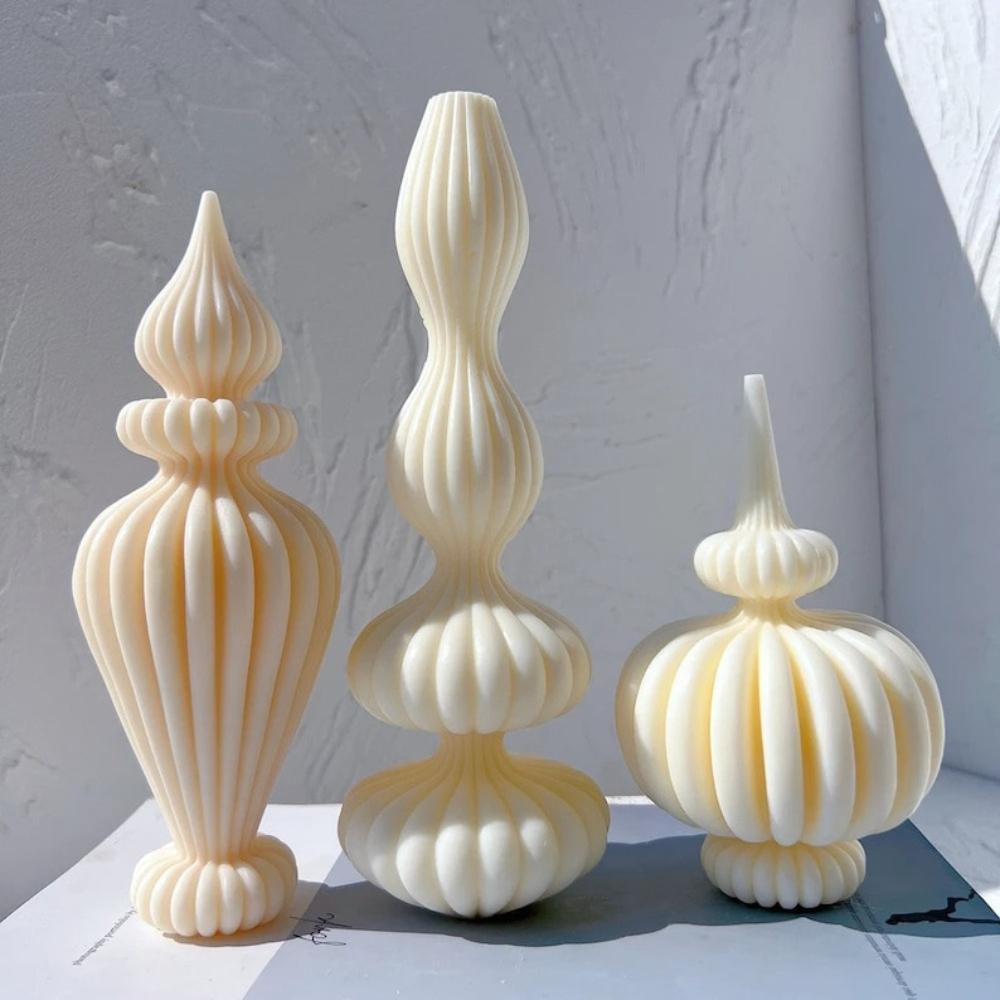 Taper Candle Silicone Mold Roman Pillar Soy Wax Mould Abstract Geometric Craft Wedding Decor DIY Irregular Vase Gypsum Party Favors Gifts