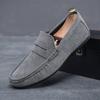 Fashion Men's 2025 Suede Leather Loafers Slip-On Moccasins Round Toe Soft Sole Driving Shoes Comfortable Casual Breathable Shoes