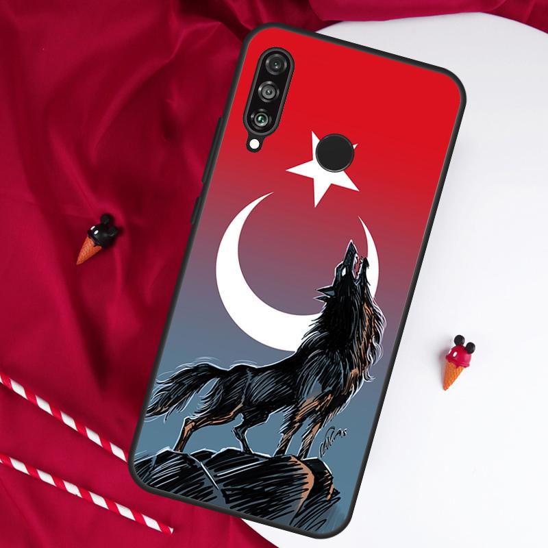 Чехол Turk Wolf Turkey Flag для Huawei Nova Y61 Y91 Y73 Y72 Y90 Y70 Y60 12s 12i 11i 8i 9 10 SE P60 P30 Pro P40 Lite