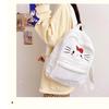Милый Мультяшный Плюшевый Рюкзак на Молнии Hello Kitty Уличный Стиль Нейлоновый Материал