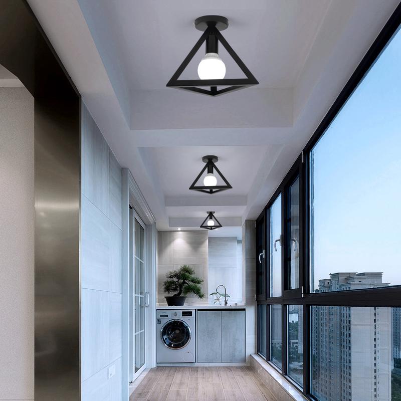 Треугольный железный потолочный светильник Ретро потолочный светильник Кухня Ресторан Кафе Гостиная Коридор