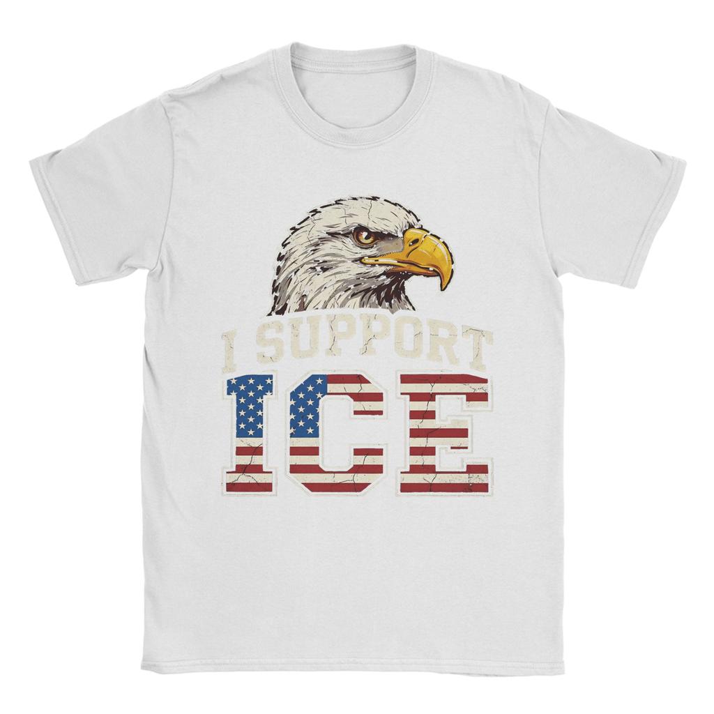 Vintage Support ICE Vintage Distressed American Eagle TShirts Unisex Cotton T Shirts Short Sleeve Tee Shirt Graphic Printed Tops