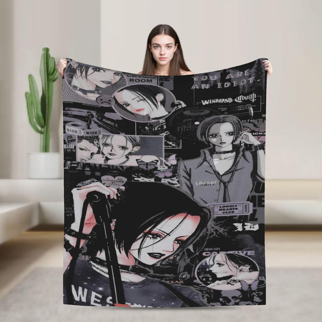 Nana Anime Blankets  Flannel Funny Soft Throw Blankets for Chair Covering Sofa Autumn/Winter