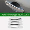 Для Ford Ranger T6 2011- 2018 Аксессуар блестящие хромированные серебристые накладки на ручки боковых дверей автомобиля Отделка 2012 2013 2014 2015 2016 2017