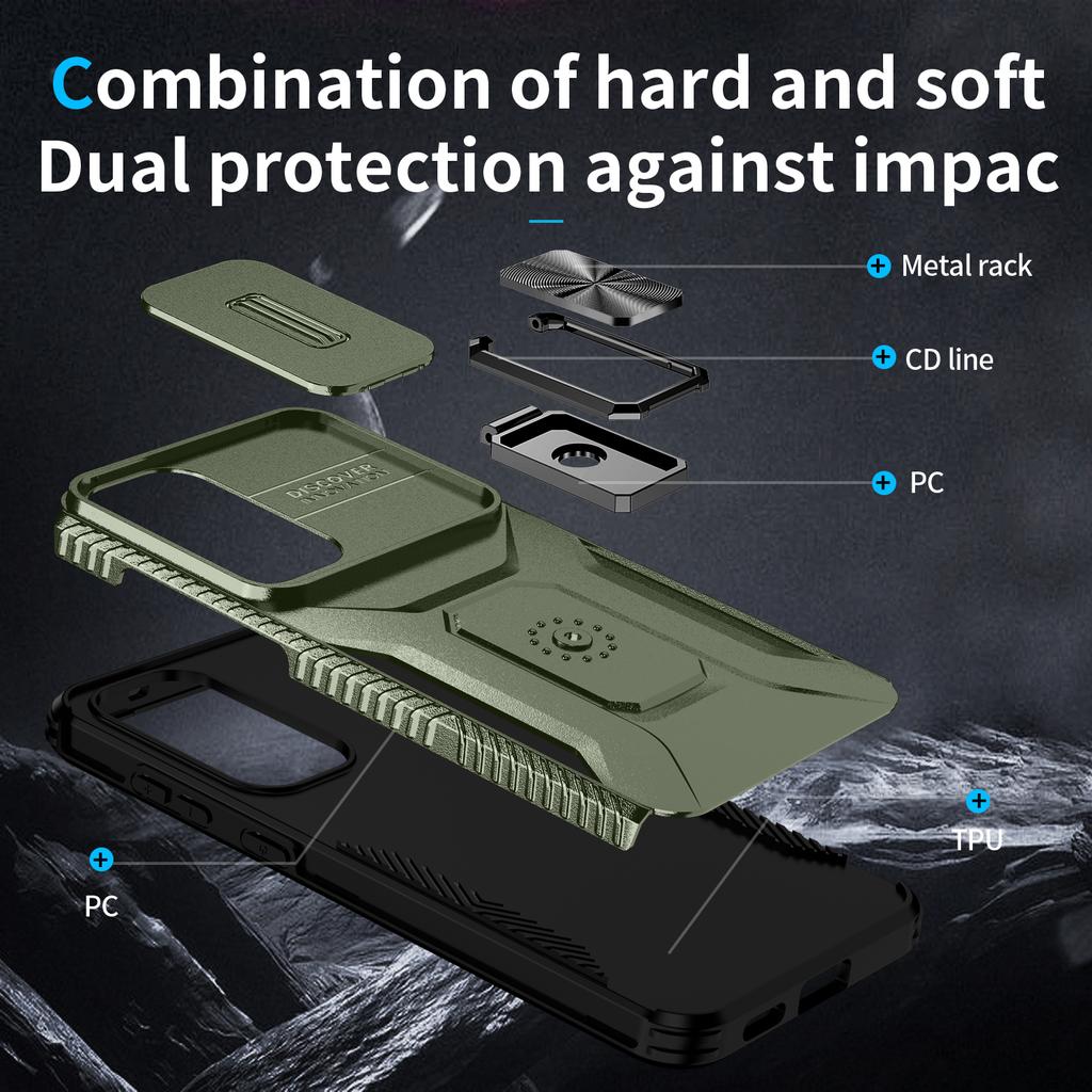 For Samsung Galaxy S25 FE Case Camshield Kickstand TPU+PC Anti-Slip Phone Cover