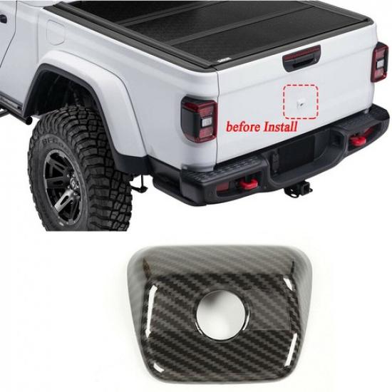 Rear Tailgate Camera Head Cover Trim For Jeep JT Gladiator 2018+ Carbon Fiber