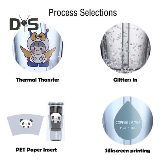 Герметичная чашка для холодного кофе, многоразовая прямая пипеточная чашка со встроенными соломинками, двухстенный изолированный стакан для холодного кофе, мультяшная чашка для питья